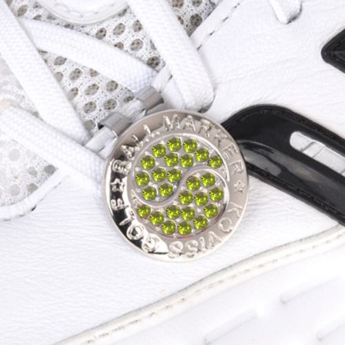 Light Topaz yellow Crystal Golf Ball Marker Swarovski Elements,Crystal Golf Ballmarker Swarovski crystal stones elements,Crystal Golfballmarker gift present golf event tournament prize,crystal golfballmarker glamorous elegant golf accessory,powerful magnet clip stainless steel